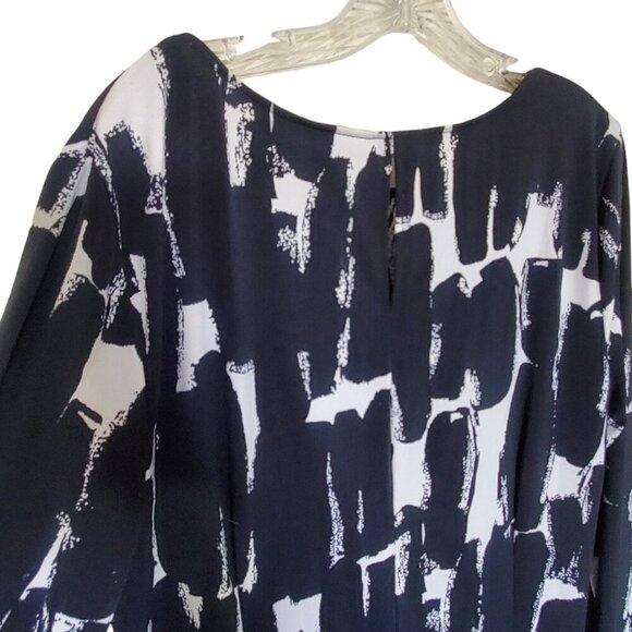 New York & Co. Silky Feel Black White XL Dress - Picture 4 of 13
